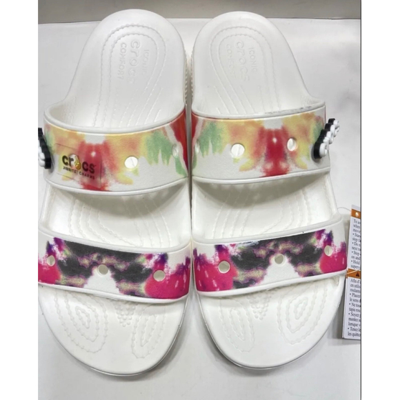 Classic Crocs Tie Dye Graphic Sandal White/Multi Relaxed Fit M9/W11 Unisex main image 4